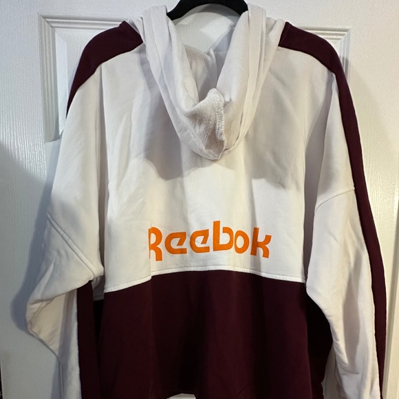 Reebok Cropped Hoodie 3X – White/Maroon/Orange - Picture 2 of 7